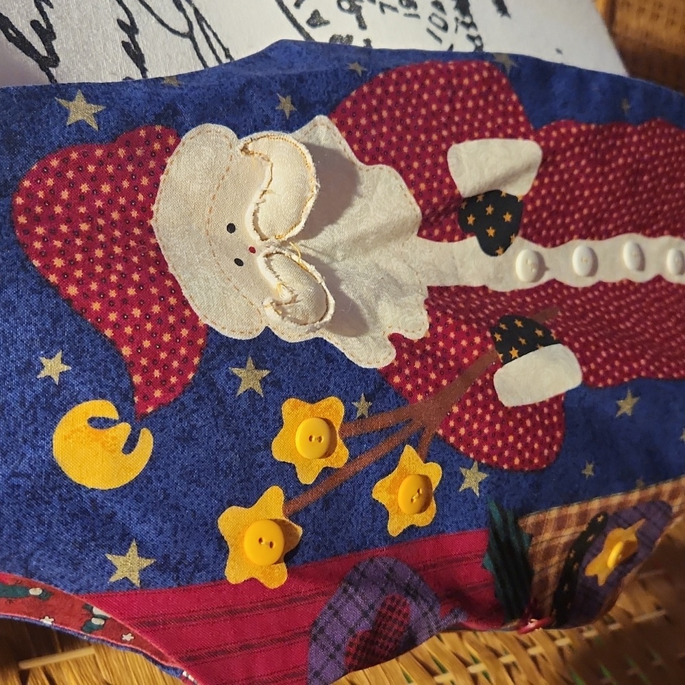 Vintage Double Sided, Festive Christmas, Holiday Vest with Santa Design Sz L - Picture 4 of 7